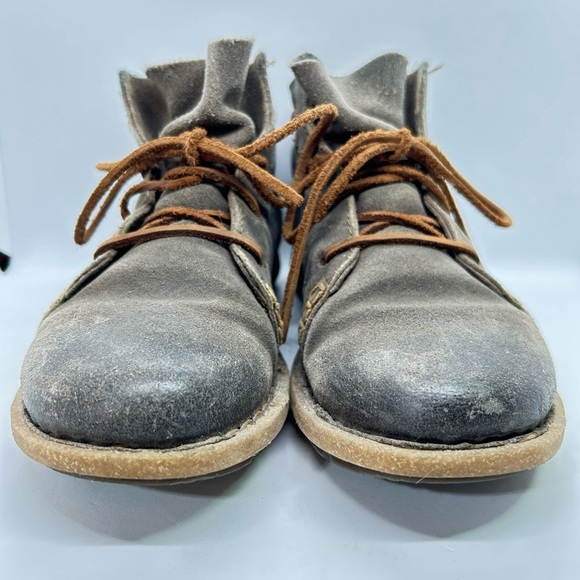 Born Women's Temple II Boot Lace Up Gray and Brown Suede Distressed Bootie SZ 8 - Picture 3 of 14